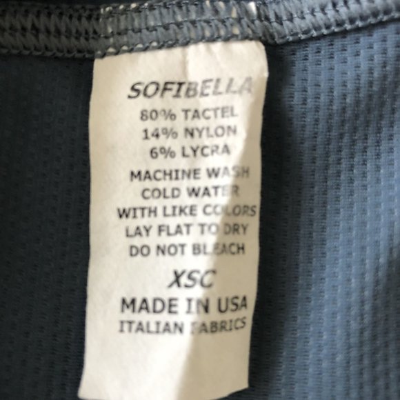 Sofibella Girls Tennis Top Razorback Grey/Coral Lining Size XS (age 4-5Y) - Picture 7 of 7